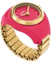 Fossil Women's Two-hand Pink Stainless Steel Ring Watch, 15mm In Red