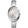 Fossil Ladies Vale Chronograph, Stainless Steel Watch 34mm In Silver