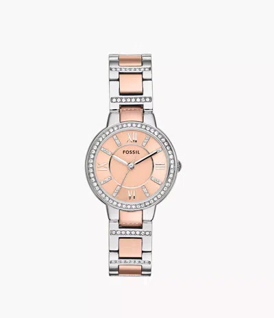 Fossil Women's Virginia Three-hand Day-date, Stainless Steel Watch In Metallic