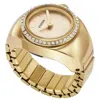 Fossil Women's Ring Watch Two-hand Gold-tone Stainless Steel Bracelet Watch, 15mm In Gold