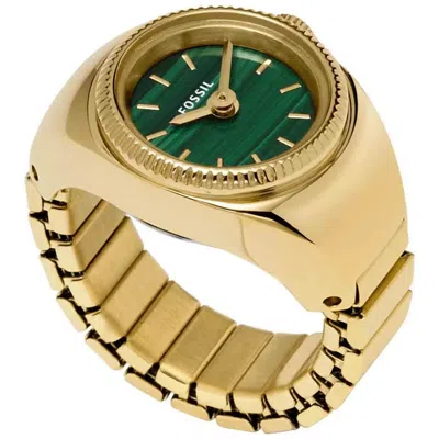 Fossil Women's Two-hand Gold-tone Stainless Steel Ring Watch, 15mm