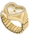 Fossil Women Heart Watch Ring Watch In Gold-tone