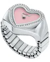 Fossil Women Heart Watch Ring Watch In Silver-tone