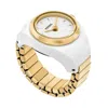 Fossil Women's Two-hand Gold-tone Stainless Steel Ring Watch, 15mm In Red