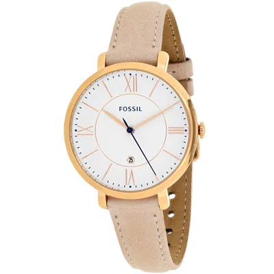 Fossil Women's White Dial Watch In Pink