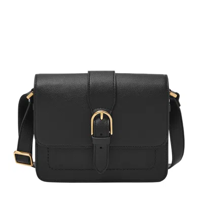 Fossil Women's Zoey Leather Medium Flap Crossbody In Black