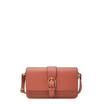 Fossil Women's Zoey Leather Small Flap Crossbody Bag In Pink