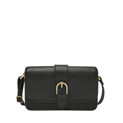 Fossil Women's Zoey Leather Small Flap Crossbody In Black