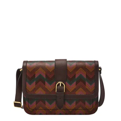 Fossil Women's Zoey Printed Large Flap Crossbody In Brown