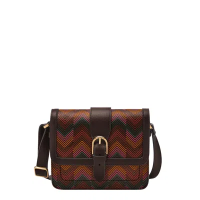 Fossil Women's Zoey Printed Medium Flap Crossbody In Brown