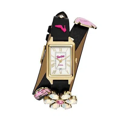 Pre-owned Fossil Womens Wristwatch  Barbie Le1174 Leather Black Golden Limited Edition