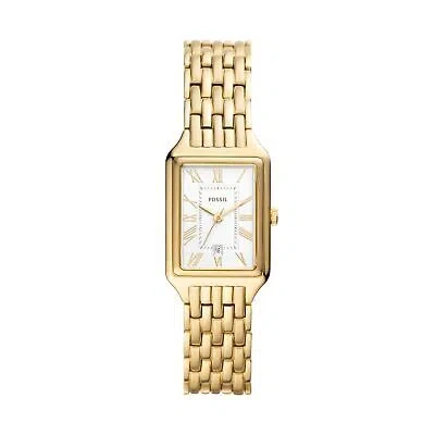 Pre-owned Fossil Womens Wristwatch  Raquel Es5220 Stainless Steel Golden White