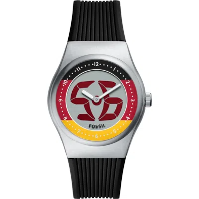 Fossil World Flags Big Tic® Anadigi Silicone Strap Watch, 40mm In Gray