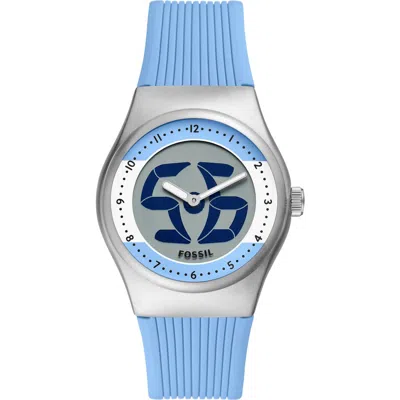 Fossil World Flags Big Tic® Anadigi Silicone Strap Watch, 40mm In Gray
