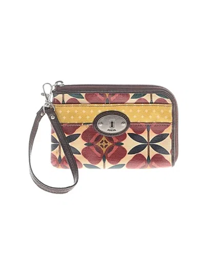Pre-owned Fossil Wristlet In Burgundy
