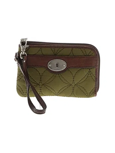 Pre-owned Fossil Wristlet In Green