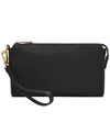 Fossil Wristlet Leather Wallet In Black