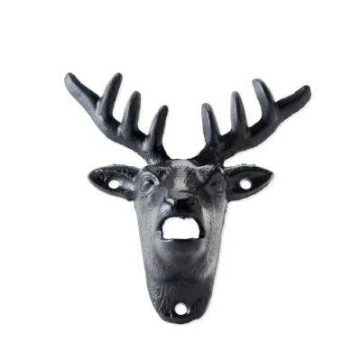 Foster & Rye Cast Iron Wall Mounted Deer Bottle Opener In Black