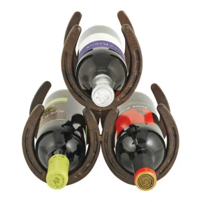 Foster & Rye Horseshoe 3 Bottle Wine Rack In Black