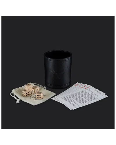 Foster & Rye Wood Dice & Faux Leather Dice Cup Drinking Game Set