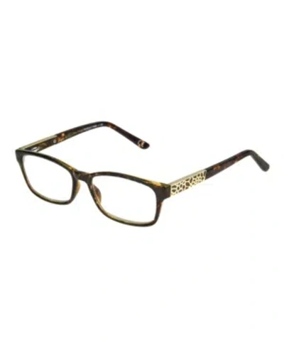 Foster Grant Lisa Women's Rectangle Reading Glasses In Brown