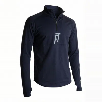 Foster Taylor Blue Ft Mens Quarter Zip Mock Neck - Navy