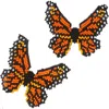 Fosterie Butterfly Monarch Embera Earrings In Orange