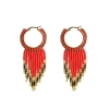 Fosterie Fire Fringe Embera Earrings In Red