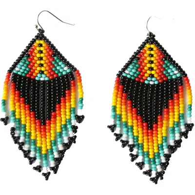 Fosterie Flame Embera Earrings In Orange