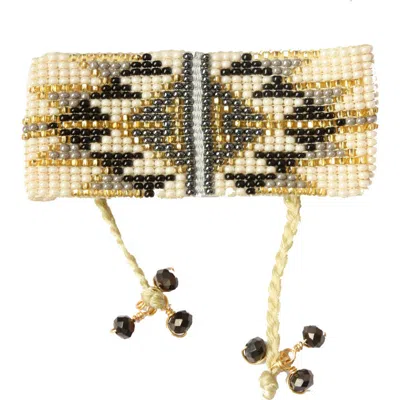 Fosterie Pearl Black Bracelet In Gold