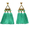 Fosterie Trío Tassel Earring In Green