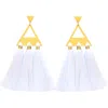 Fosterie Trío Tassel Earring In White
