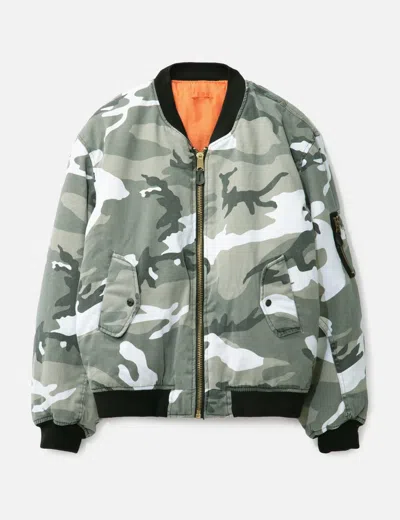 Fostex Garments Reproduction Vintage Wash Ma-1 Bomber Jacket In Gray