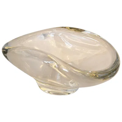 Pre-owned Fostoria Glass Company Fostoria Hand Molded Crystal Glass Bowl, Mid-century Modern, 1979 In Sand