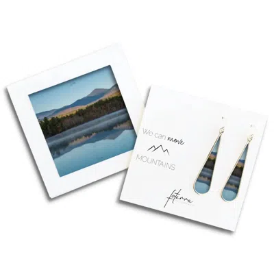 Foterra Jewelry Women's Handmade Mountain Reflection Dangle Earrings In Blue
