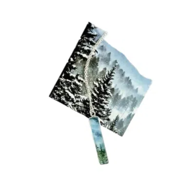 Foterra Jewelry Women's Montana Snowscape Vertical Bar Necklace In Silver
