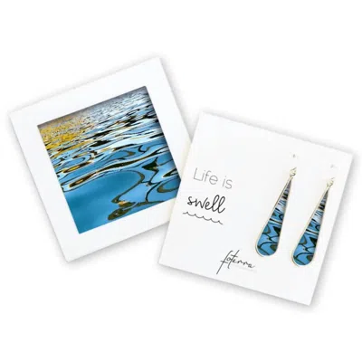 Foterra Jewelry Women's Ripples Earrings In Blue