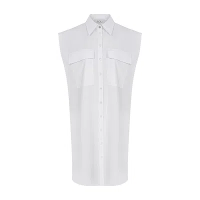 Fou Paris Women's White Lavinia Shirt Dress