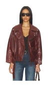 Found Biker Leather Jacket In Red