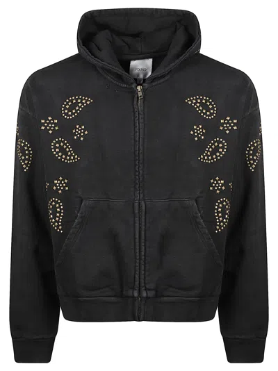 Found Black Stud Paisley Cropped Cotton Sweatshirt