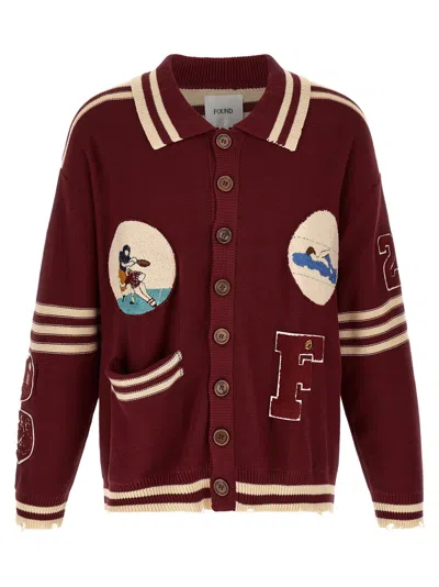 Found Bordeaux Cotton Men's Cardigan