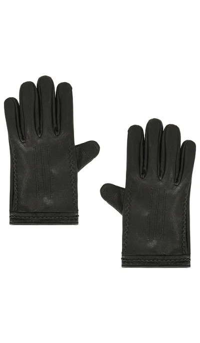 Found Braided Leather Gloves In Black