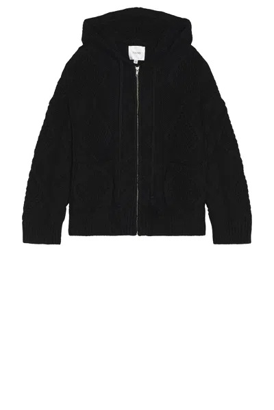 Found Cable Knit Hoodie In Black