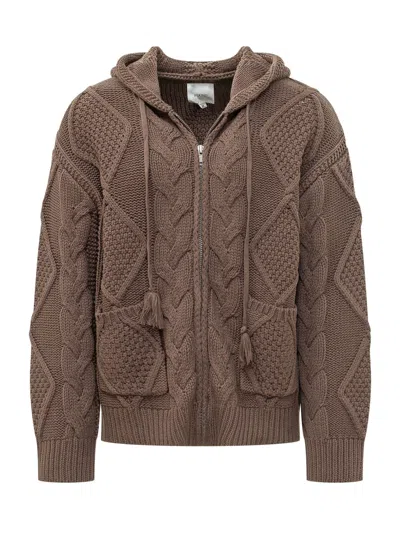 Found Cable Zip-up Hoodie In Brown