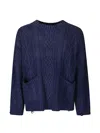 Found Cable-knit Distressed Sweater In Blue