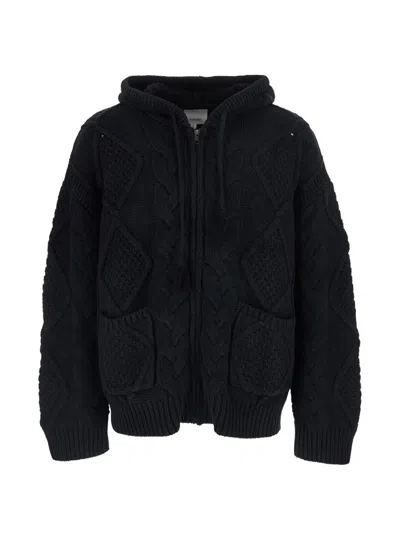 Found Cable-knit Zip-up Hoodie In Blue