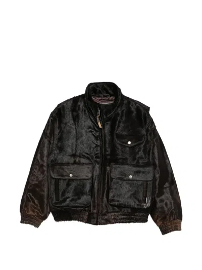 Found Calf-hair Panelled Jacket In Brown
