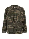 Found Camouflage-print Multi-pocket Jacket In Green