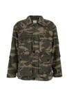 Found Camouflage-print Multi-pocket Jacket In Green