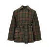 Found Check Wool Double-breasted Coat In Multi